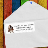 Waterverf Basset Hound Dog Return-adres Etiket