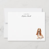 Waterverf Basset Hound Flat Dank je wel Bedankkaart (Voorkant)