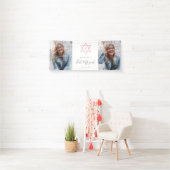 Waterverf Bat Mitzvah Ombré Twee Foto Spandoek (Insitu)