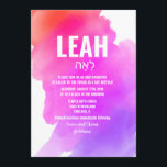 Waterverf Bat Mitzvah uitnodiging<br><div class="desc">Waterverf Bat Mitzvah uitnodiging</div>