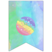 Waterverf Bath Bomb Verjaardag Bunting Banner (Eerste vlag)