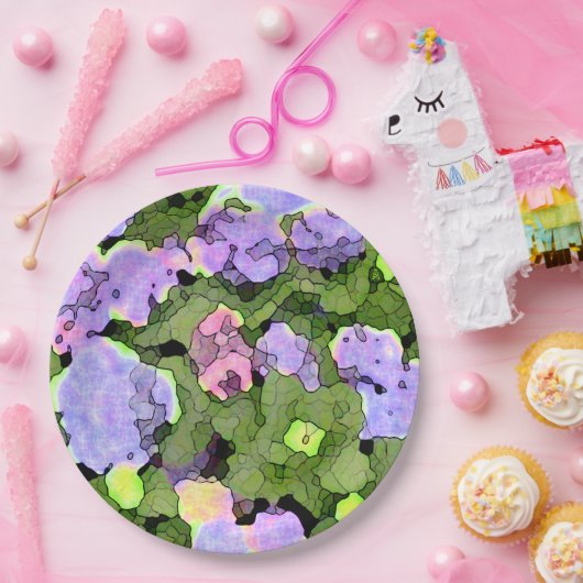 Waterverf Batik Hydrangeas Papieren Bordje (Feest)