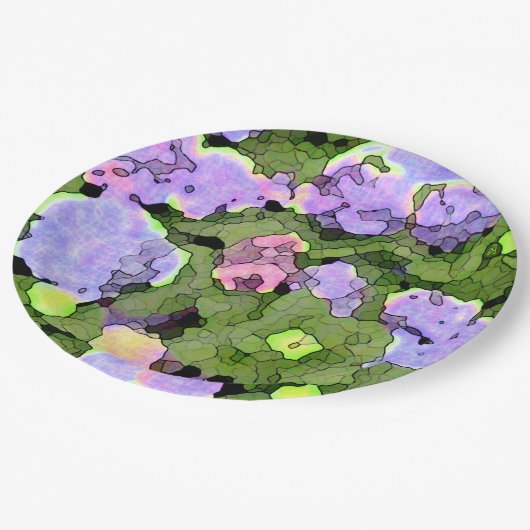 Waterverf Batik Hydrangeas Papieren Bordje (Gekanteld)