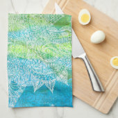 Waterverf Batik Paisley Tea Towel Theedoek (Quarter Fold)