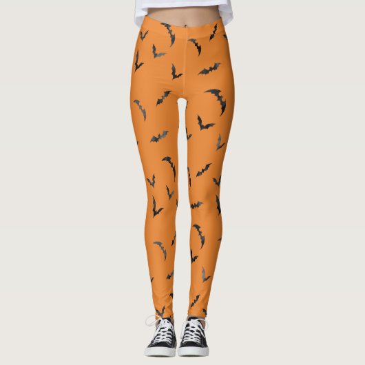 Waterverf Bats Halloween Leggings (Voorkant)