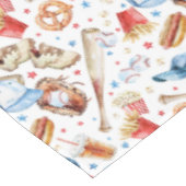 Waterverf Batter Up Honkbal Verjaardag Feesttafel Tafelkleed (Gekanteld)