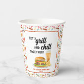 Waterverf BBQ Eten, Drinken & Desserts Party Papieren Bekers (Voorkant)