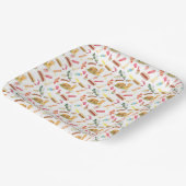 Waterverf BBQ Eten, Drinken & Desserts Patroon Papieren Bordje (Gebogen)