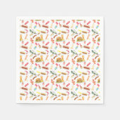 Waterverf BBQ Eten, Drinken & Desserts Patroon Servet (Voorkant)