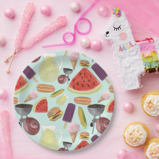 WATERVERF BBQ PAPIEREN BORDJE (Feest)