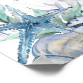 Waterverf Beach 15 Tafel Trouwstoel Grafiek Poster (Hoek)