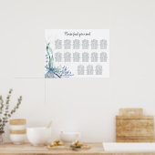 Waterverf Beach 15 Tafel Trouwstoel Grafiek Poster (Keuken)