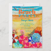 Waterverf Beach 16e verjaardagsfeestje Kaart (Voorkant)