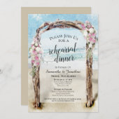 Waterverf Beach Arbor bruiloft repetitie diner Kaart (Voorkant / Achterkant)