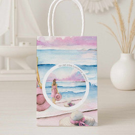 Waterverf Beach Art Thema Gift Bag Medium Cadeauzakje