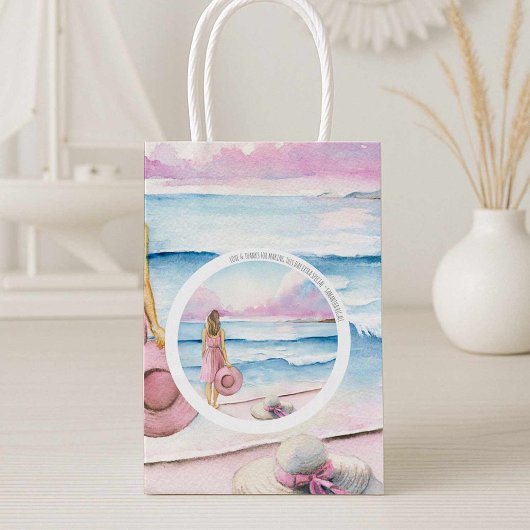 Waterverf Beach Art Thema Gift Bag Medium Cadeauzakje