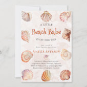 Waterverf Beach Babe Ocean Seashells Baby shower Kaart (Voorkant)