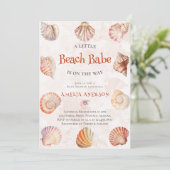 Waterverf Beach Babe Ocean Seashells Baby shower Kaart (Staand voorkant)