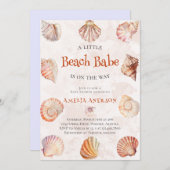 Waterverf Beach Babe Ocean Seashells Baby shower Kaart (Voorkant / Achterkant)
