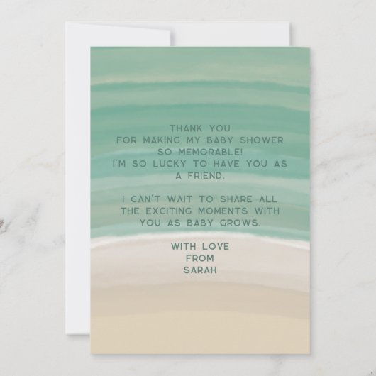 Waterverf Beach Baby shower Dank u kaart (Achterkant)