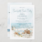 Waterverf Beach Bachelorette Party Kaart (Voorkant / Achterkant)