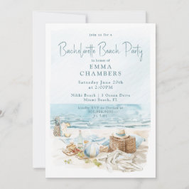 Waterverf Beach Bachelorette Party Kaart