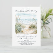 Waterverf Beach Bachelorette Party Uitnodiging (Staand voorkant)