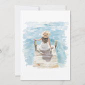 Waterverf Beach Bachelorette Party Uitnodiging (Achterkant)