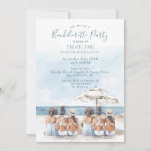 Waterverf Beach Bachelorette Party Uitnodiging (Voorkant)
