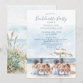 Waterverf Beach Bachelorette Party Uitnodiging (Voorkant / Achterkant)
