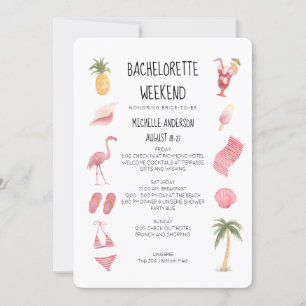Waterverf Beach Bachelorette Weekend Kaart