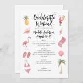 Waterverf Beach Bachelorette Weekend Kaart (Voorkant / Achterkant)