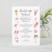 Waterverf Beach Bachelorette Weekend Kaart (Staand voorkant)