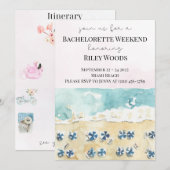 Waterverf Beach Bachelorette Weekend route in Kaart (Voorkant / Achterkant)