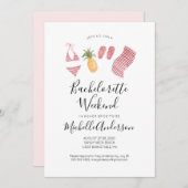 Waterverf Beach Bachelorette Weekenduitnodiging Kaart (Voorkant / Achterkant)