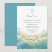 Waterverf Beach Baptism Uitnodigingen (Voorkant / Achterkant)