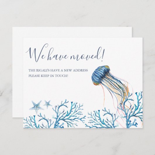 Waterverf Beach Bewegende Aankondiging Briefkaart (Voorkant / Achterkant)