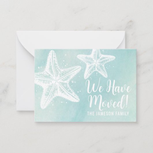 Waterverf Beach Bewegende Aankondiging Kaart (Voorkant)