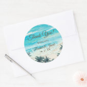 Waterverf Beach Blue Ocean Dank u Sticker (Envelop)