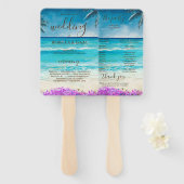 Waterverf Beach Blue Ocean Programma Set van fans Handwaaier (Voorkant en achterkant)