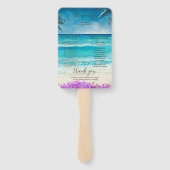 Waterverf Beach Blue Ocean Programma Set van fans Handwaaier (Achterkant)