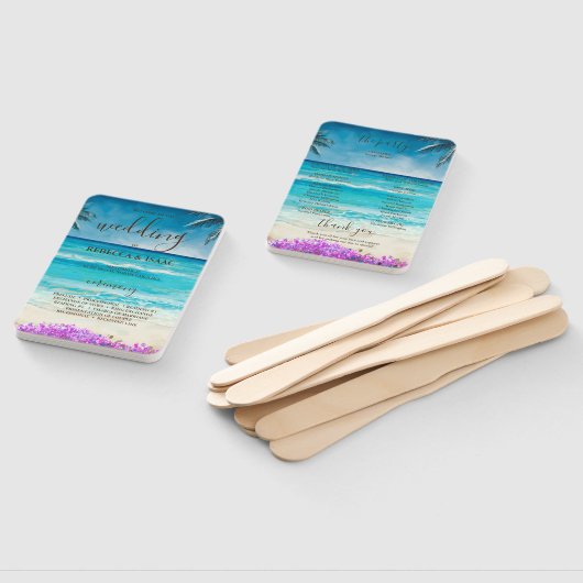 Waterverf Beach Blue Ocean Programma Set van fans Handwaaier (Niet-gemonteerd)