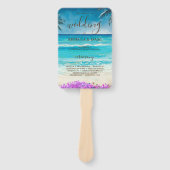 Waterverf Beach Blue Ocean Programma Set van fans Handwaaier (Voorkant)