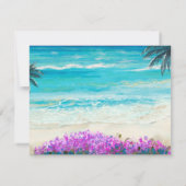 Waterverf Beach Blue Ocean Save the Date Kaart (Achterkant)