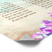 Waterverf Beach Blue Ocean Wedding Seating Chart Poster (Hoek)