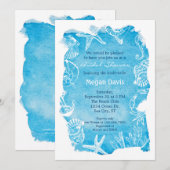 Waterverf Beach Bridal Shower Invitation Kaart (Voorkant / Achterkant)