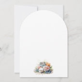 Waterverf Beach Coastal Arch Wedding Invitation Kaart (Achterkant)