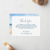 Waterverf Beach Dank u, sympathie Notitiekaartje (Voorkant / Achterkant in situ)