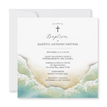 Waterverf Beach Dooppleinuitnodigingen