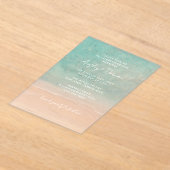 Waterverf Beach Eenvoudige Moderne Minimalist Acryl Uitnodigingen (Laagn)